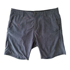 Vuori Flat Front Performance Short Men's 32 Stretch Gray Zipper Pocket VGC